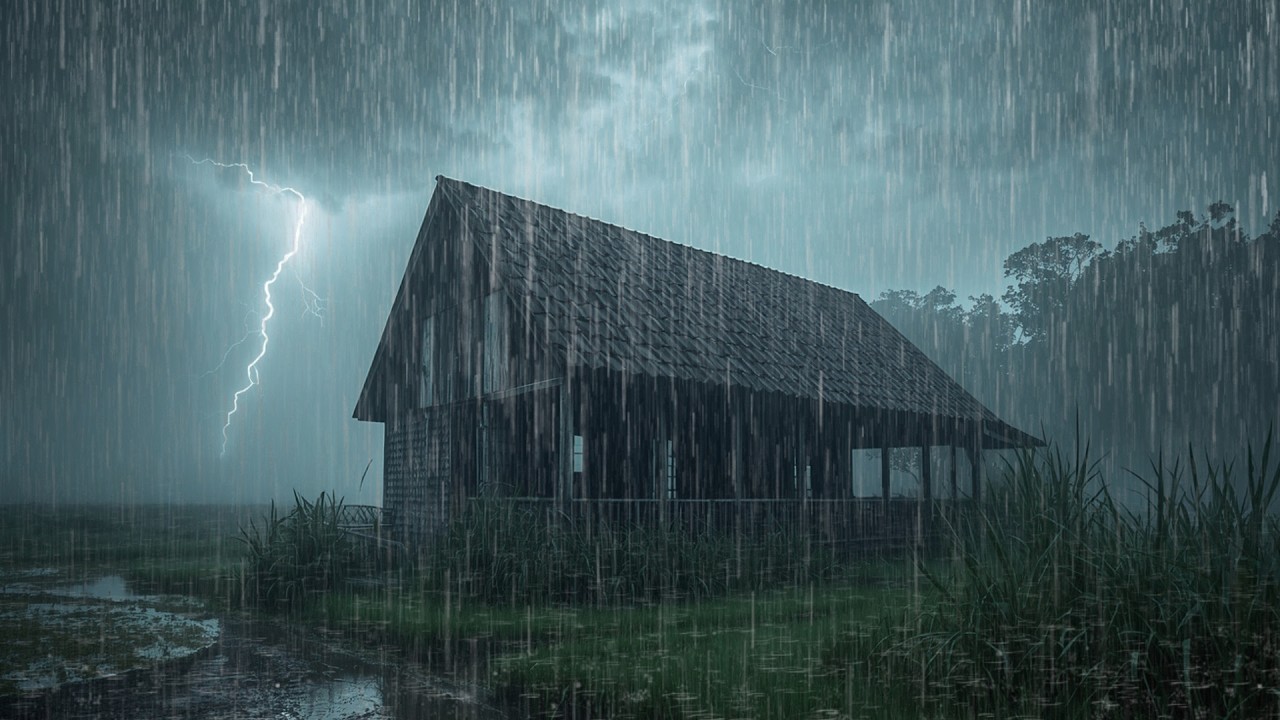 Thunderstorm at Night ⛈️ Deep Relaxing Rain Ambience