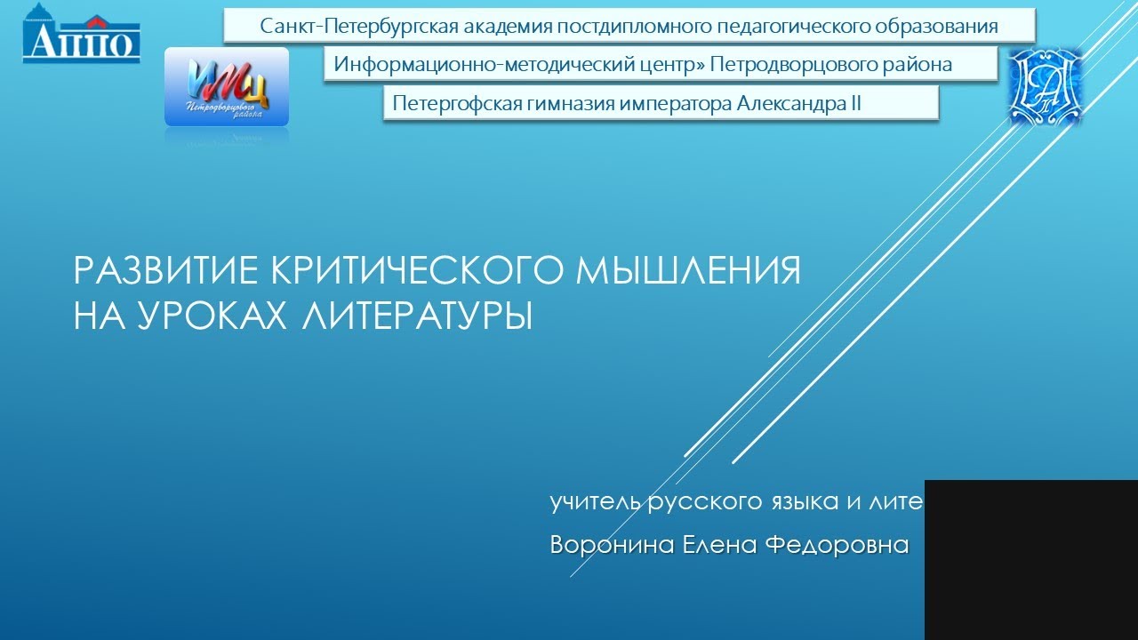 Развитие критического мышления на уроках литературы