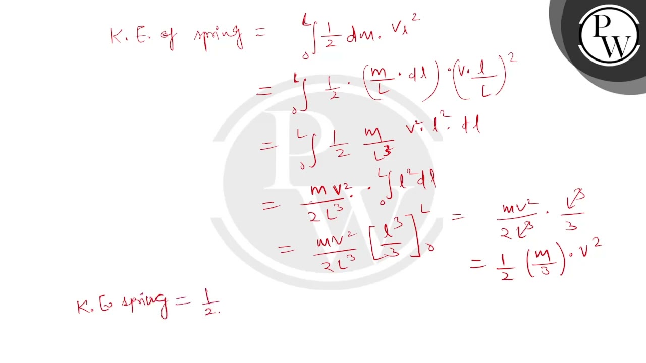 If the mass of a spring, \( m \), is not negligible but small compa...