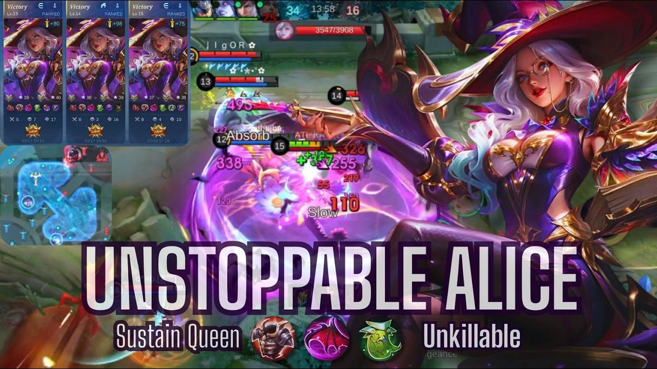 ALICE IS UNSTOPPABLE ? ALICE Hidden Build ! Best EXP HERO! How to play Alice . Sustain Hack #mlbb