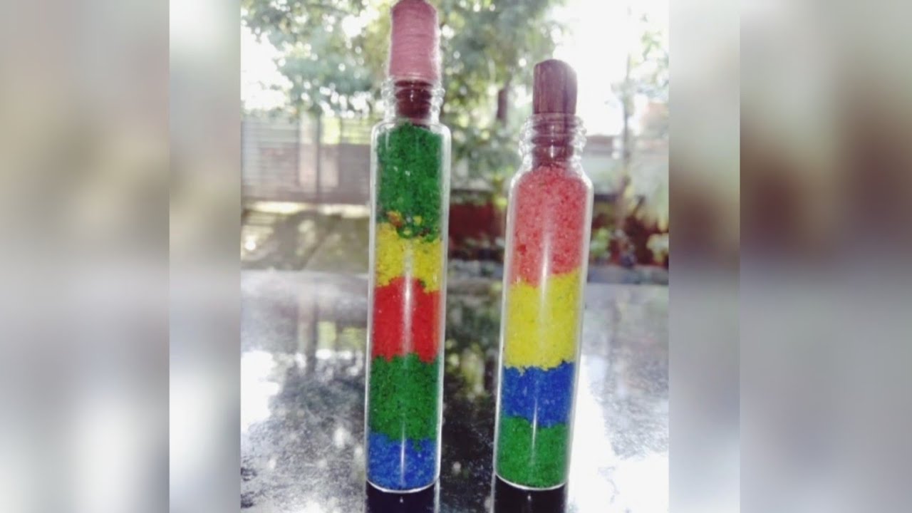 DIY Colourfull Salt Art|Coloured Salt In a Glass Bottle
