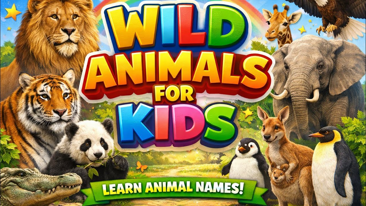 Wild Animals for Kids | Learn Animal Names with Realistic Animal Videos 