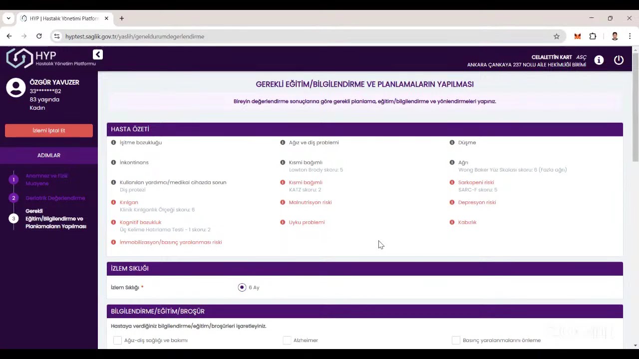 HYP-ÇOK YÖNLÜ YAŞLI İZLEMİ EĞİTİMİ