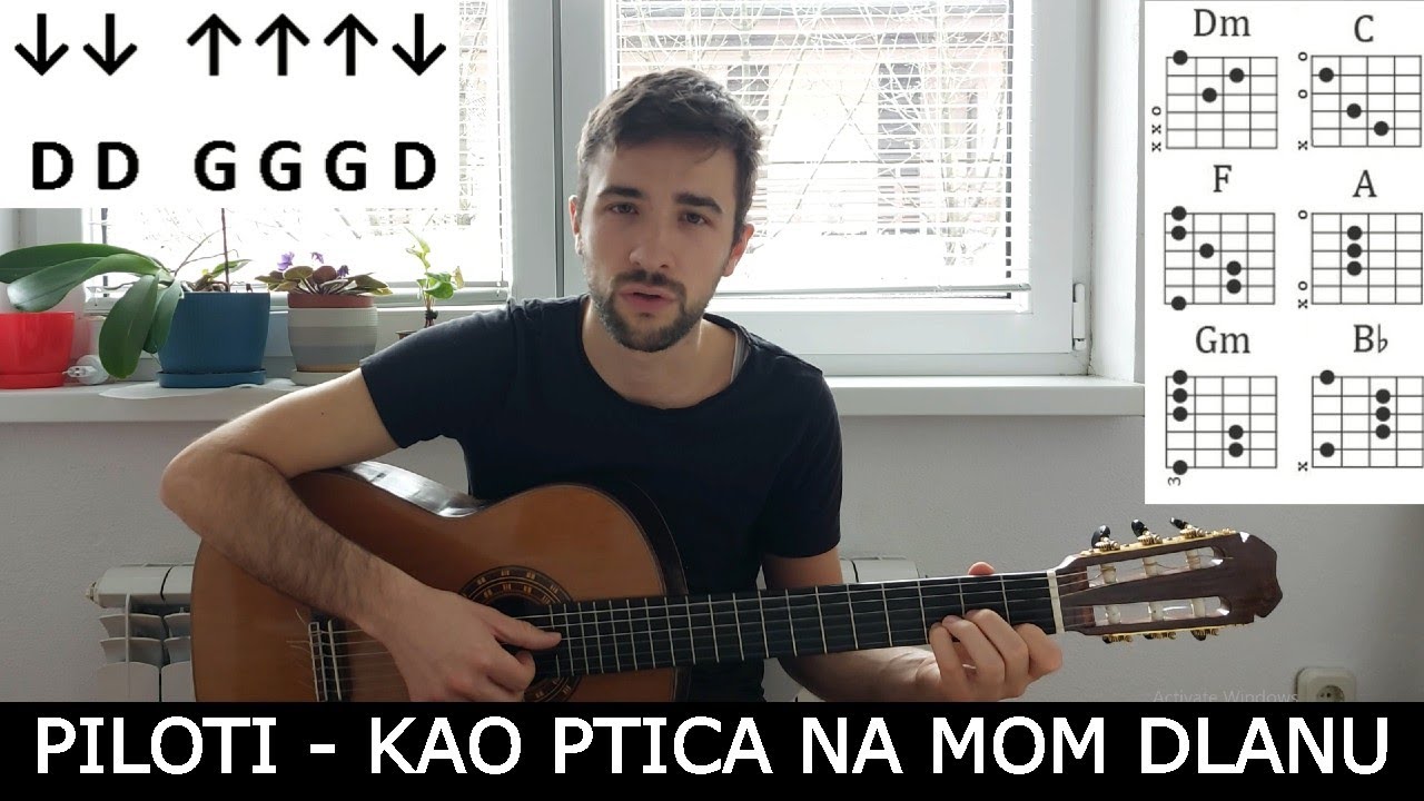 Piloti - Kao ptica na mom dlanu | Lekcija za gitaru (Razlaganje, Ritam i Akordi)
