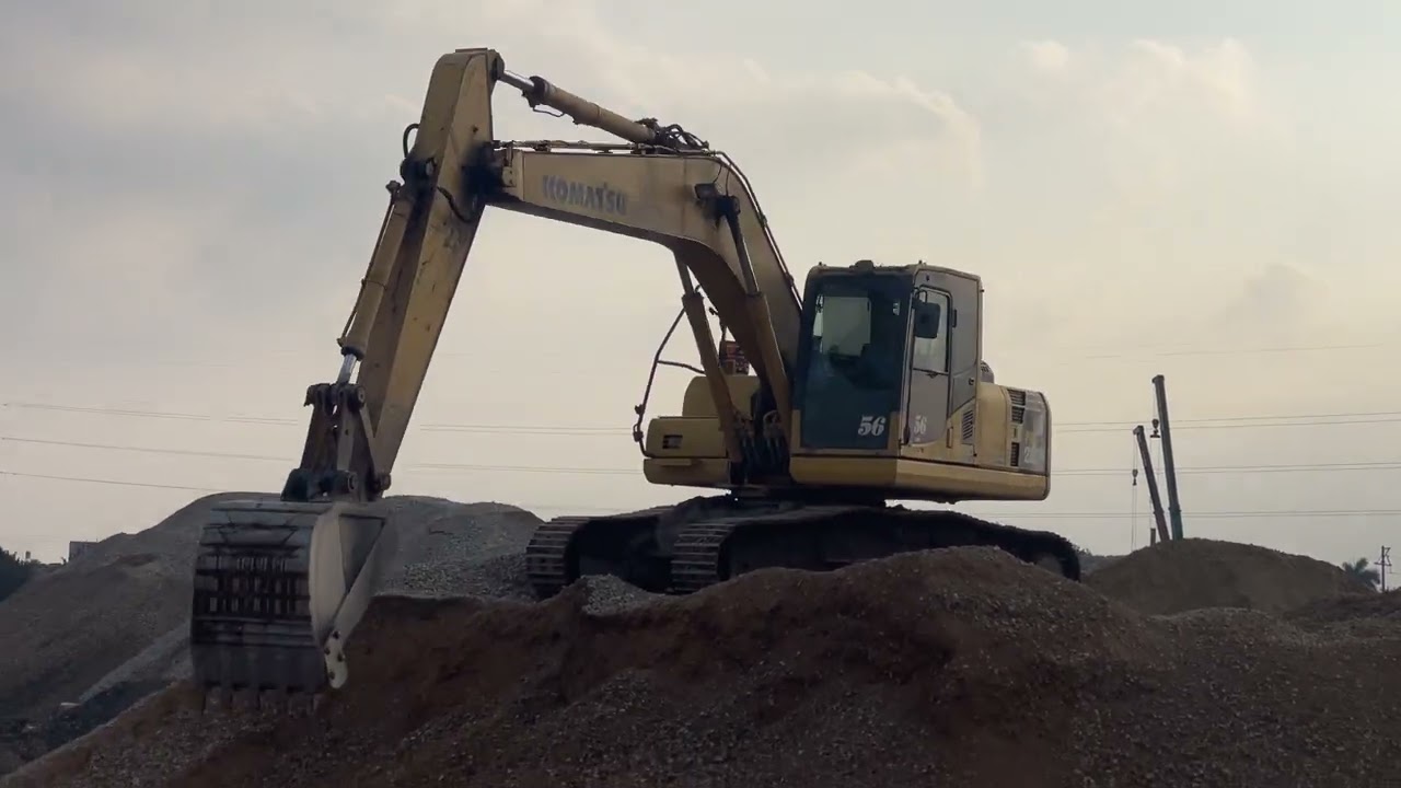 The excavator is at work.