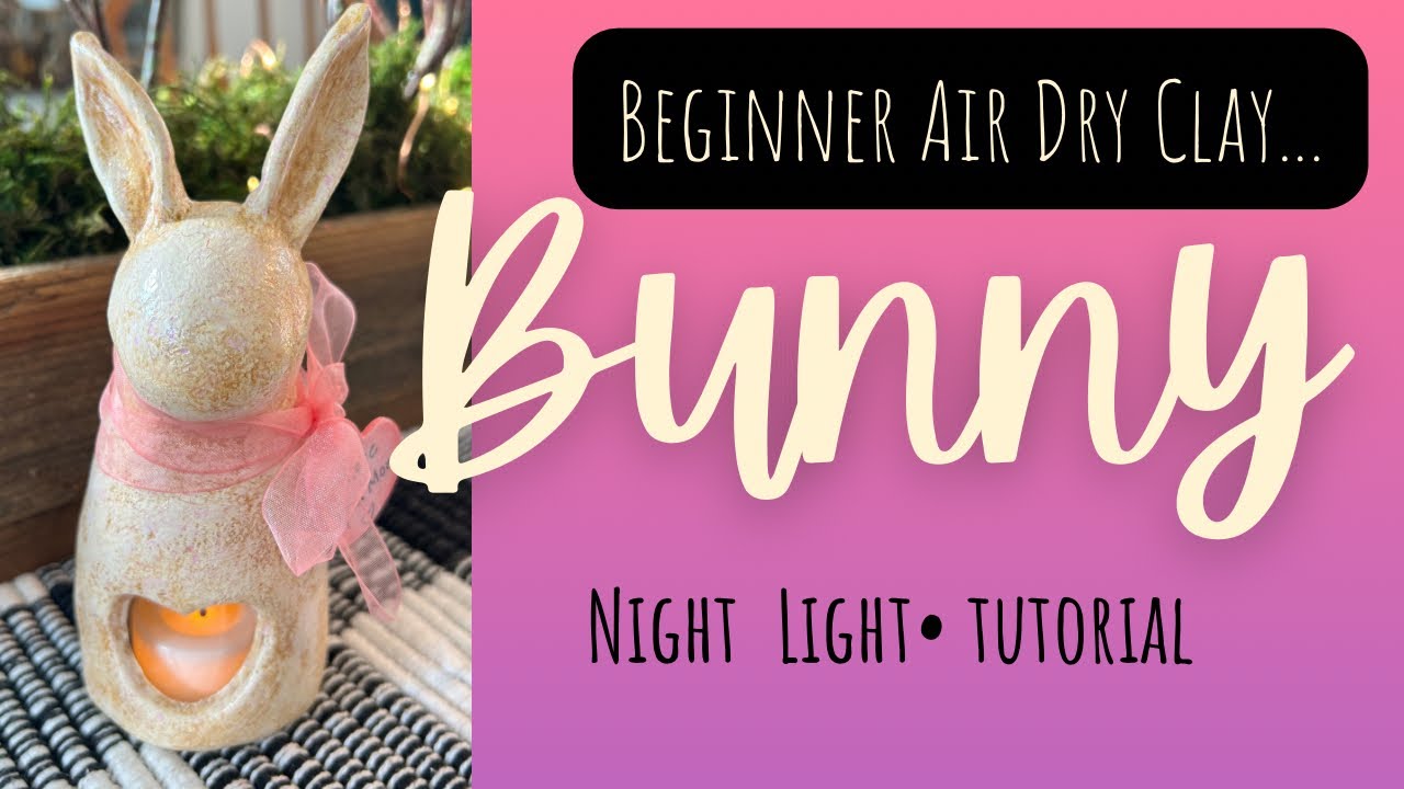 Air Dry Clay 💕BUNNY💕Tutorial for Beginners !🐇 #airdryclay #bunnyart #springcrafts