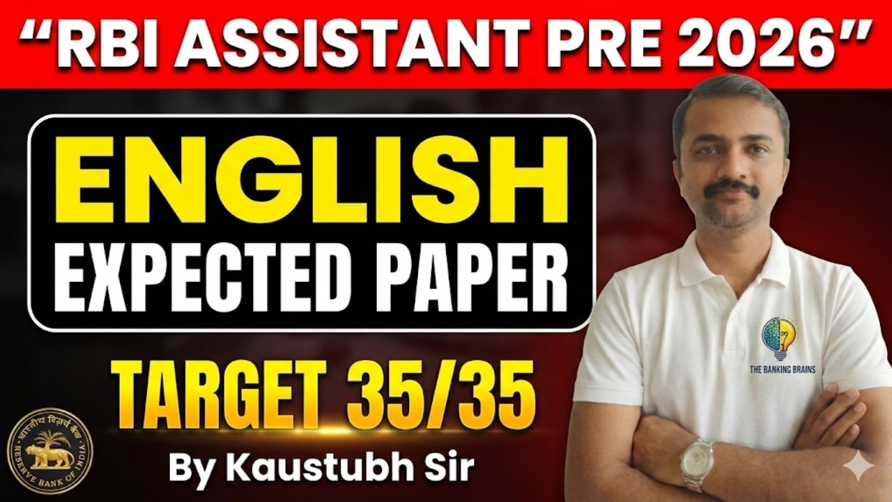 RBI ASSISTANT PRE 2026 | Most Expected English Paper - 3 By Kaustubh Sir