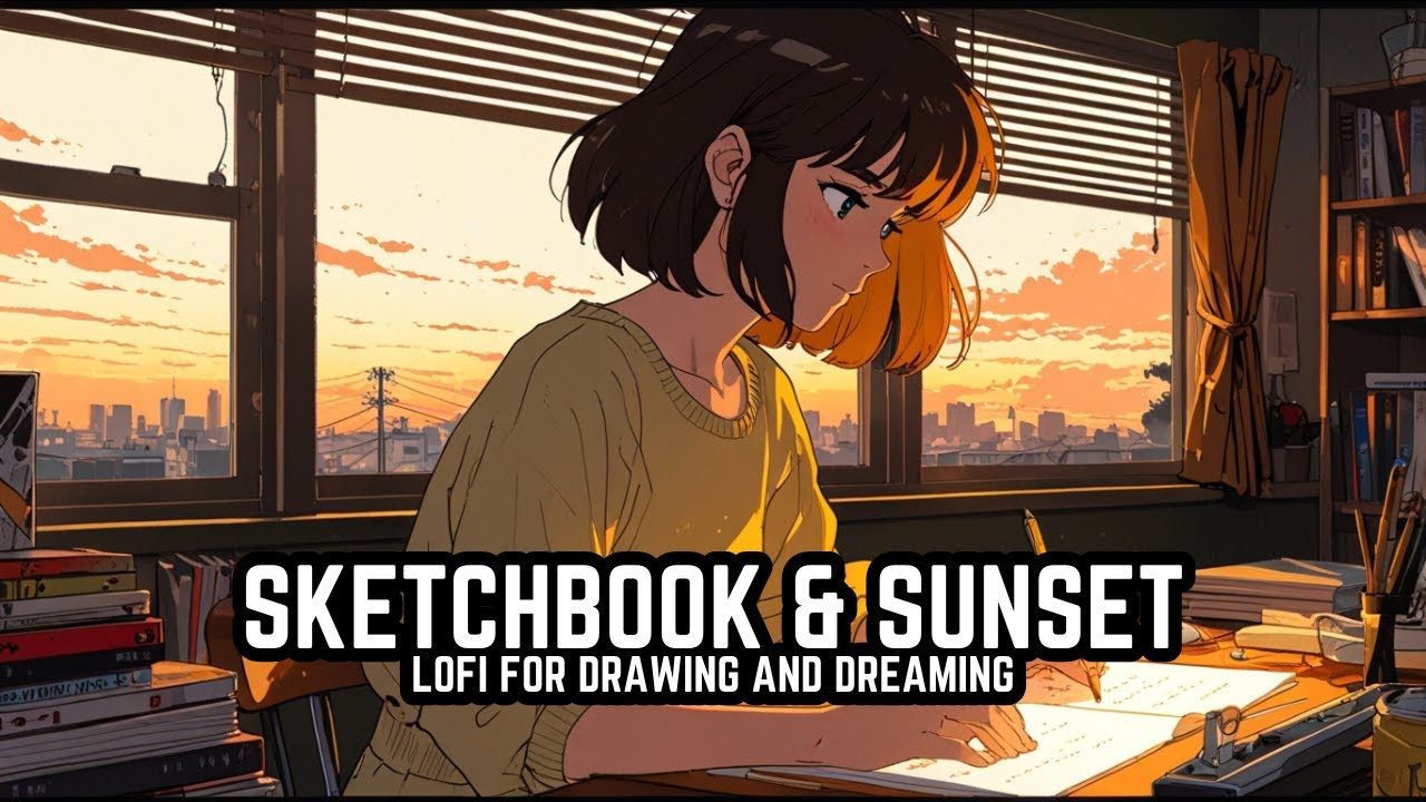 Sketchbook & Sunset 🧡✏️  Lofi for Drawing and Dreaming