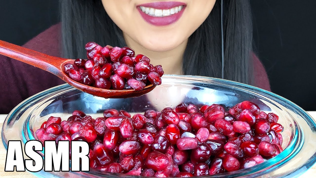 ASMR POMEGRANATE FRUIT (No Talking) | Crunchy Eating Sounds | ASMR Phan