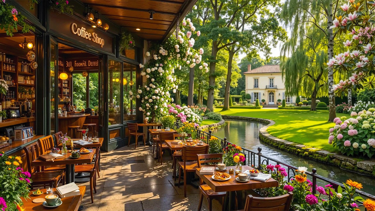 Relaxing June Jazz at Morning Garden Cafe Ambience ☕ Gentle Jazz Piano & Nature Sounds for Good Mood