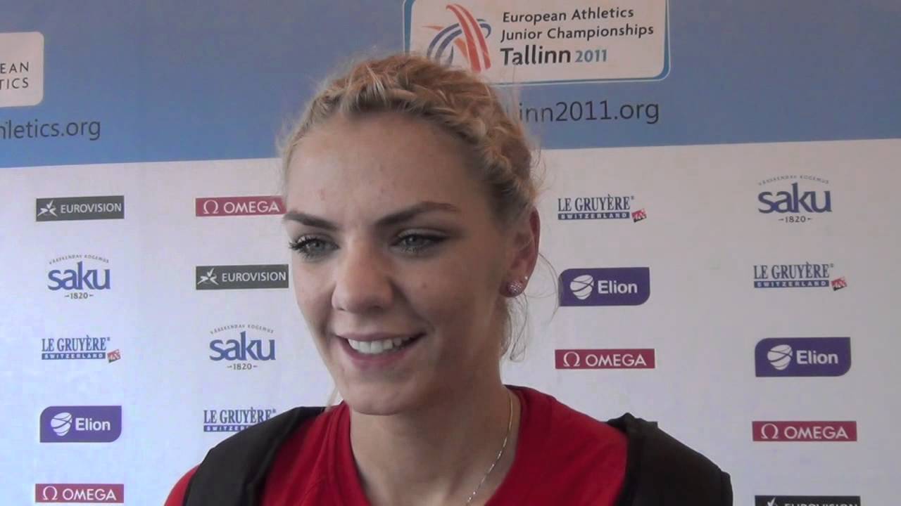 Ivona Dadic (AUT) after high jump (2nd event heptathlon)