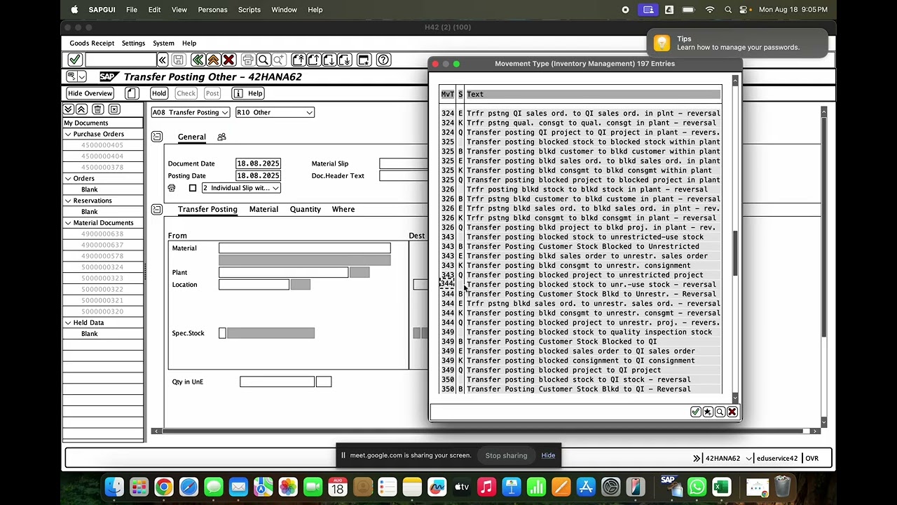 Self learning SAP MM Class videos from RD: Stock Movements