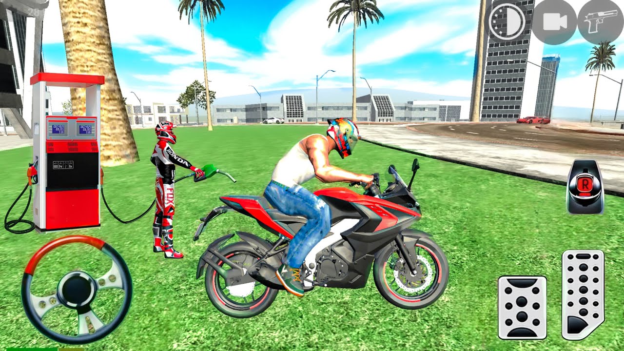 Indian Pulsar Bike and Horse in Open City Simulator - Android Gameplay