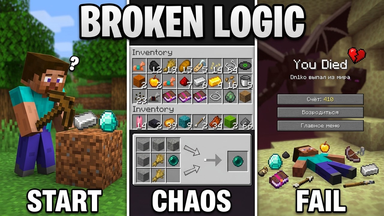 Minecraft, Но Дроп С ЛЮБОГО БЛОКА — Рандом