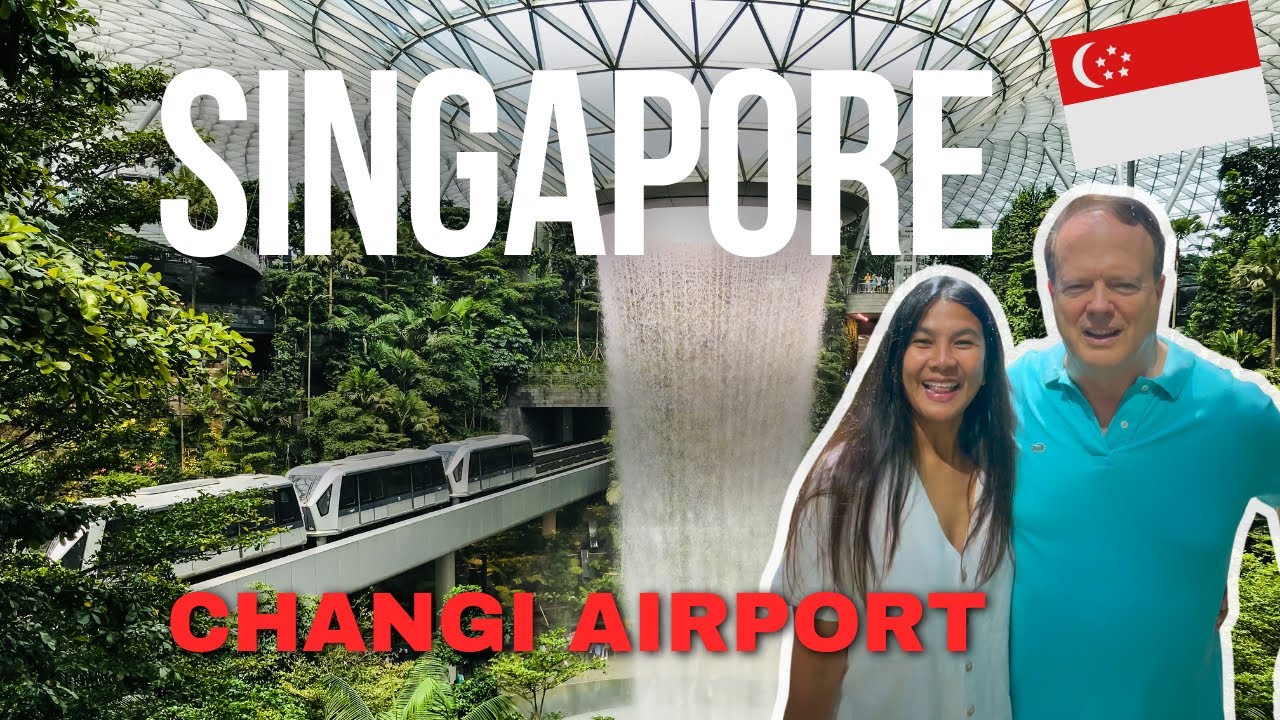 Touring the World's Largest Indoor Waterfall at SINGAPORE Airport (w/ Amazing Foodcourt)