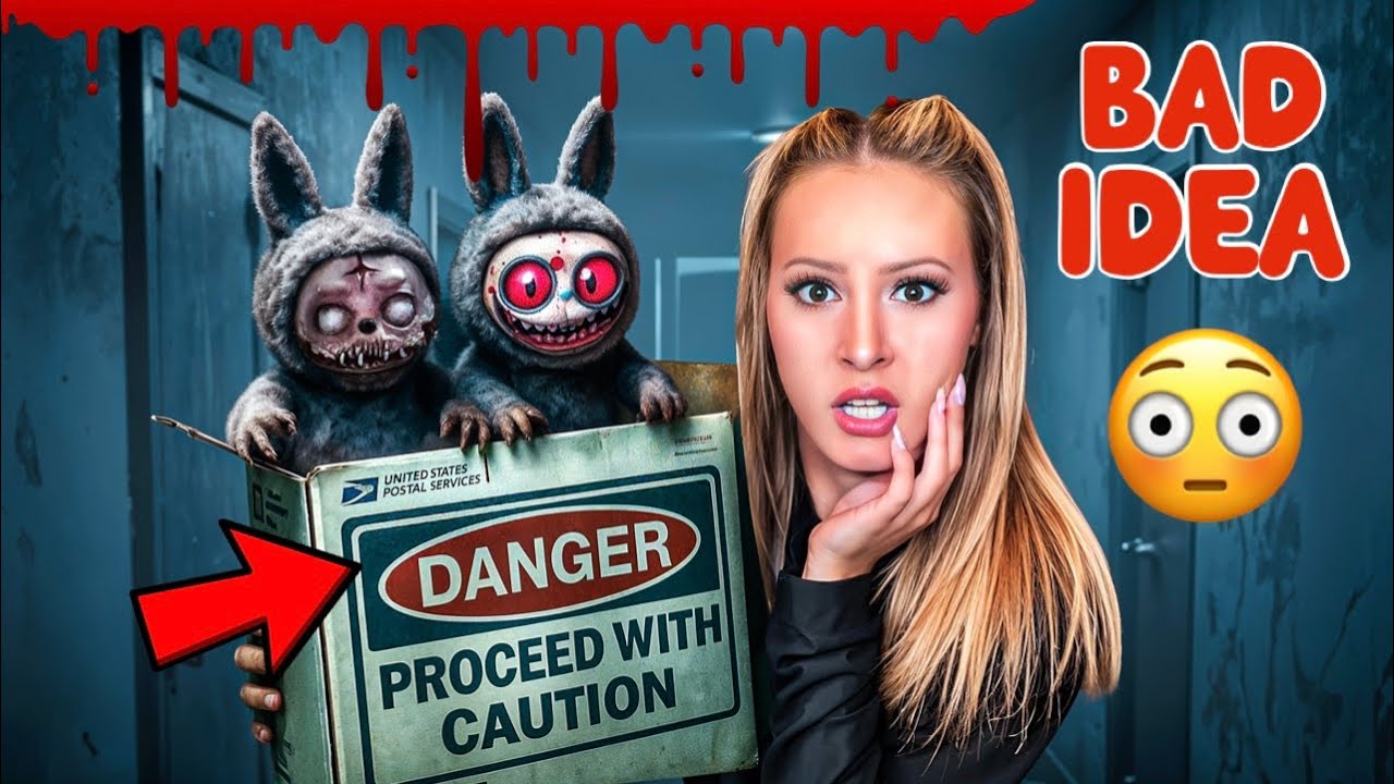 UNBOXING HAUNTED LABUBU&rsquo;S AT 3 AM 🫢🫣*BAD IDEA* #labubu #haunted #trend #unboxing #satisfying #omg