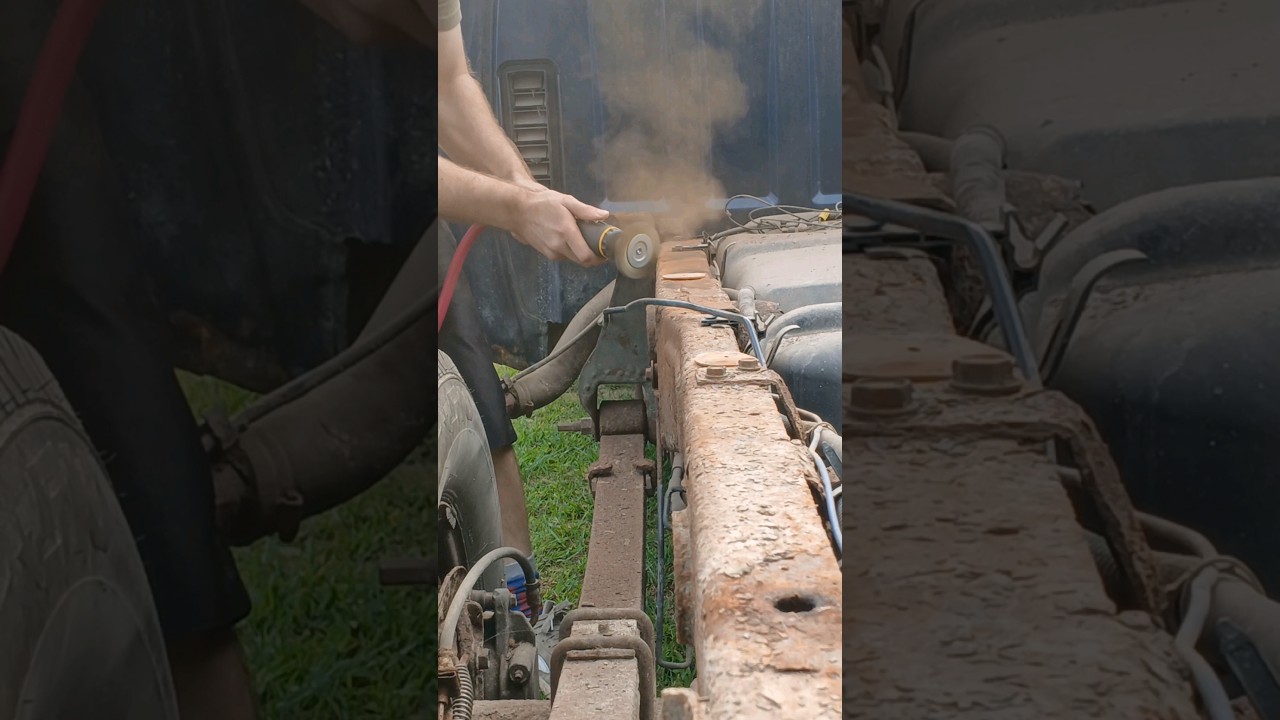 Truck Frame Restoration #jesusisking #work #cleanup #fyp #grinding #motion