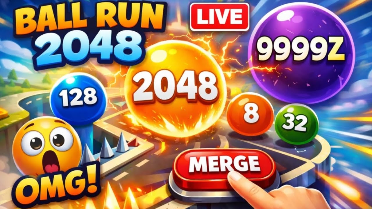 LIVE 🔴 ASMR Ball Run 2048 | Relaxing Rain Merge Number