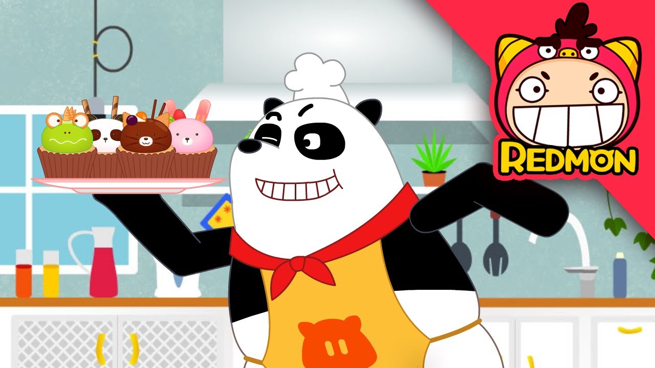 Cupcakes | Chef PANDA | Making food | for children | funny video | REDMON KIDS