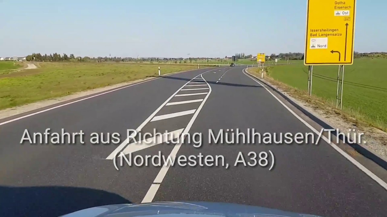 Anfahrt aus Richtung Mühlhausen/Thüringen
