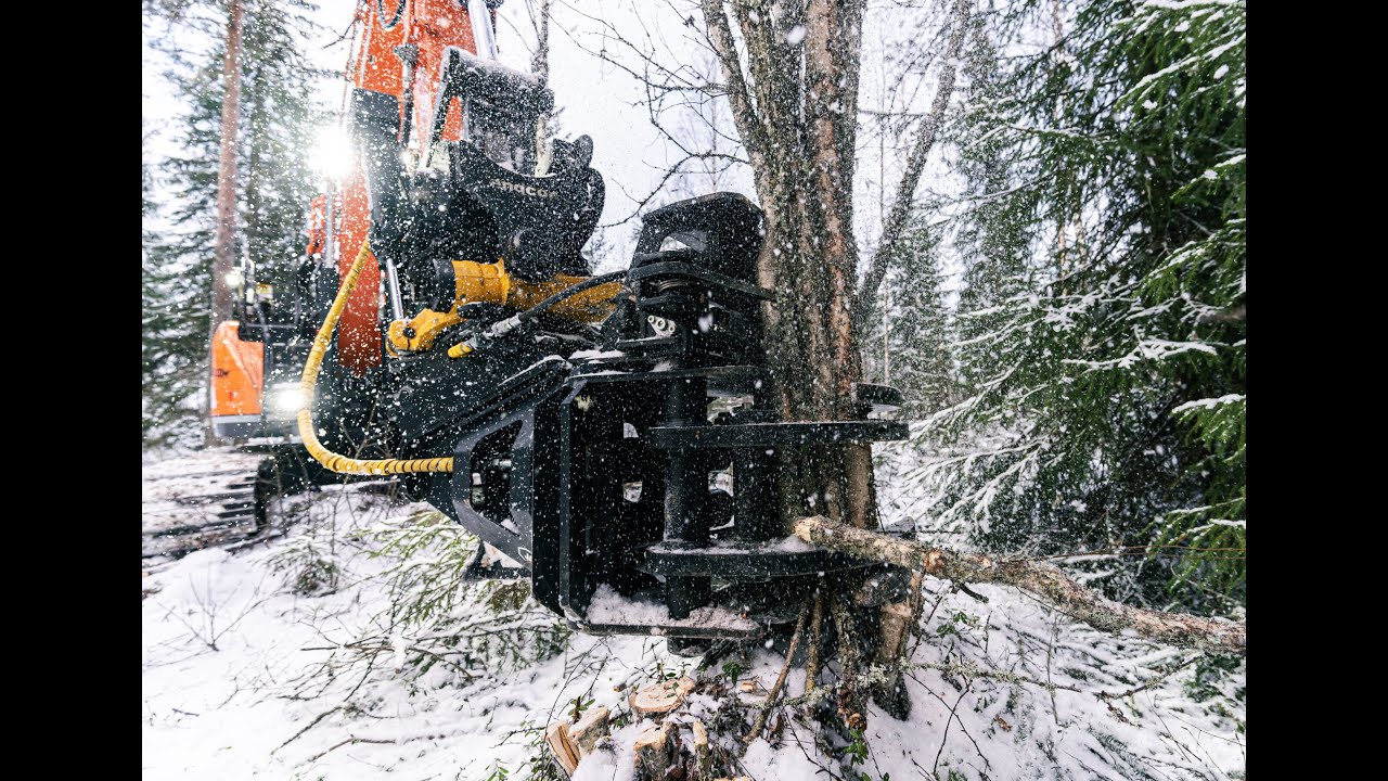 JAK 300 Energiklipp med flerträdshantering på en Doosan.
