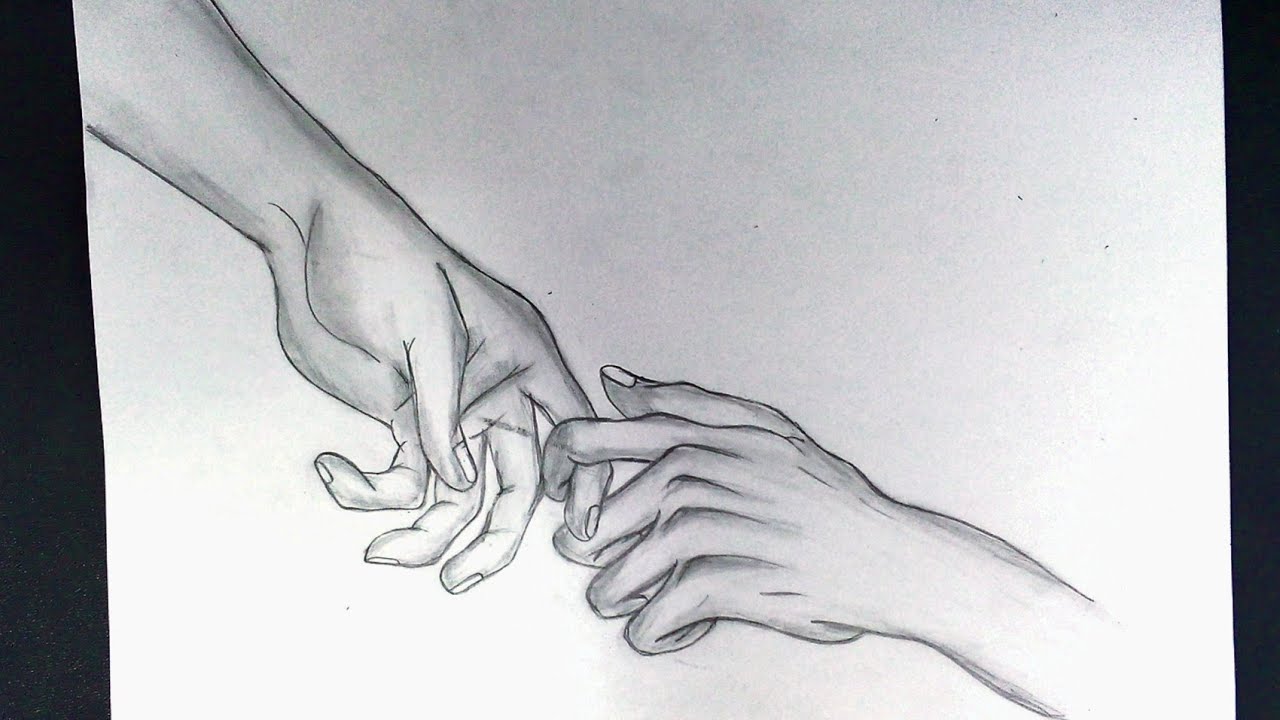 How to draw holding hands easy pencil sketch || Holding hands drawing