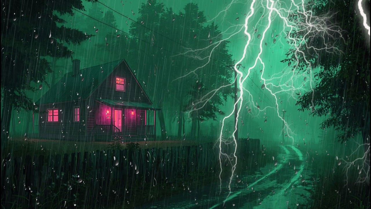 Olvida las Preocupaciones y Duerme al Instante – Lluvia Fuerte y Truenos Toda la Noche