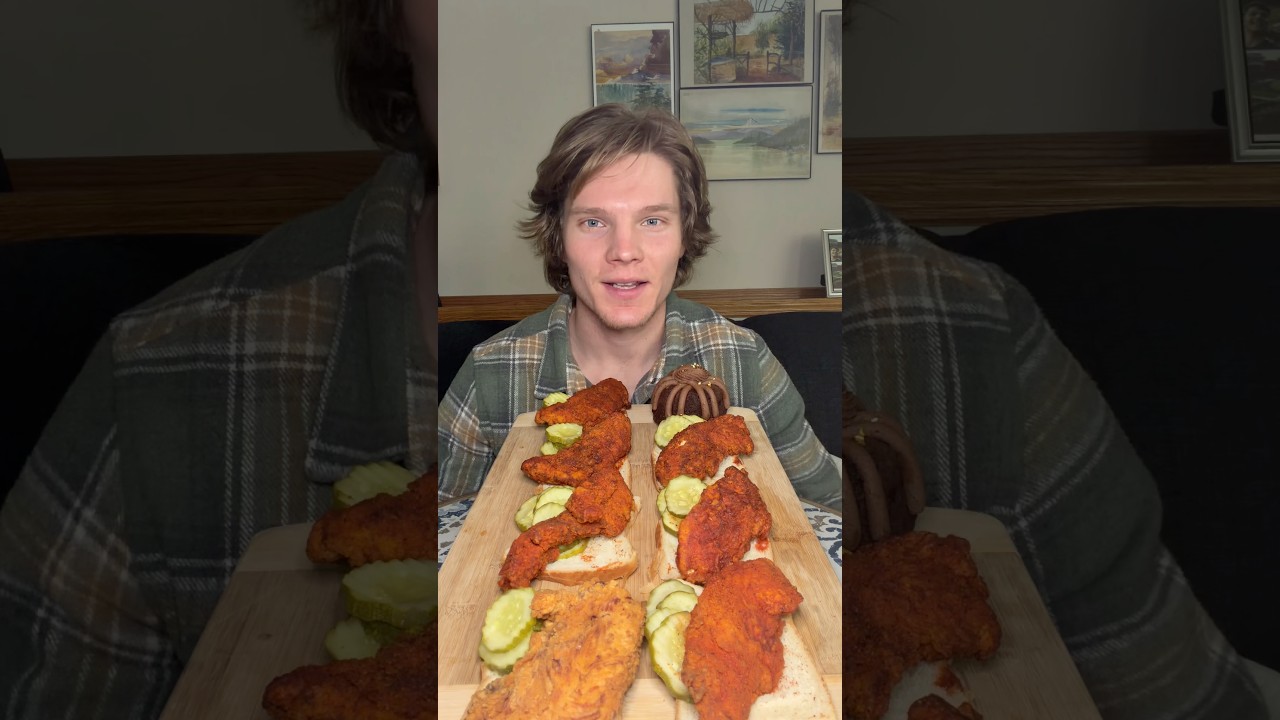 Пробую все уровни остроты от Dave&rsquo;s Hot Chicken с участием MenuFit #еда #шорты #курица #мукбанг