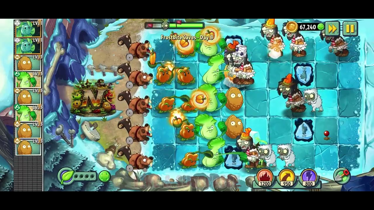 Plants Vs Zombies 2 | Day 8 Frostbite Caves | Get back to the vintage memories of Legendary Games