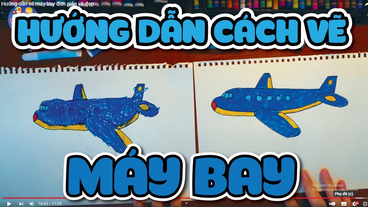 Hướng dẫn vẽ máy bay đơn giản và đẹp
