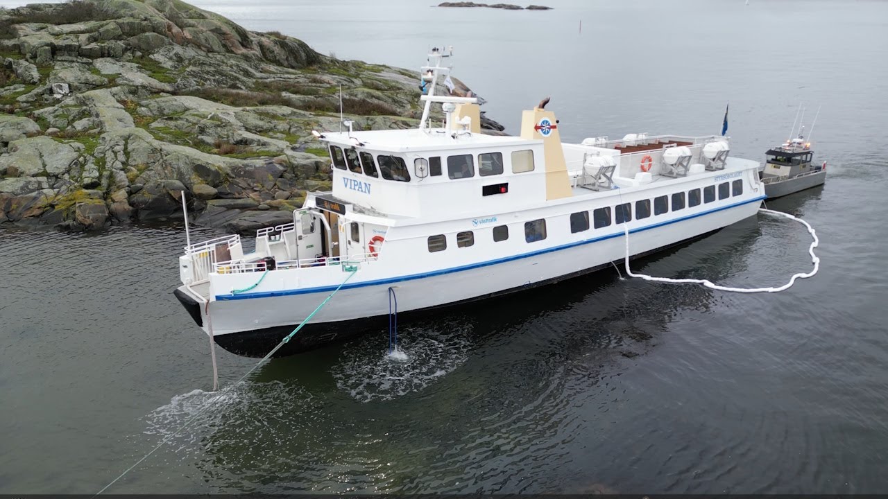 Ferry runs aground hard *Drone*