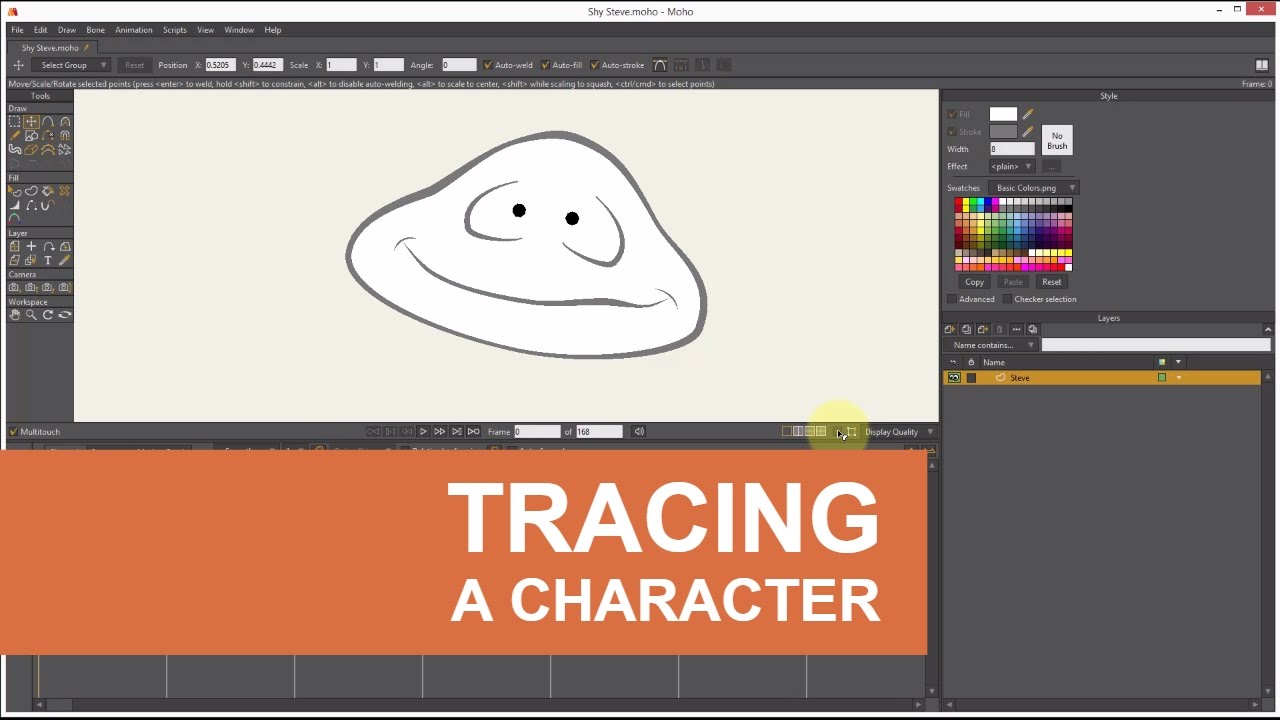 Tracing a Character for Animation in Moho