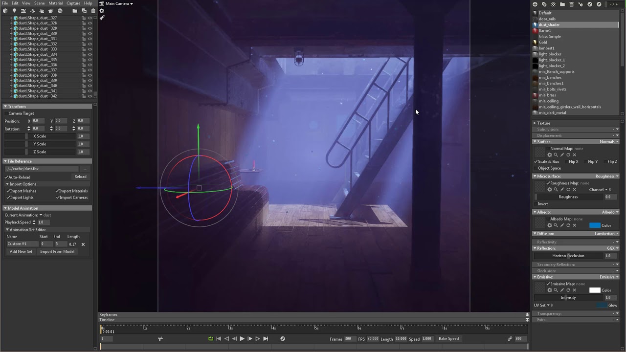 Creating dust particles using Maya Mash Network for Toolbag 3 - Part 2