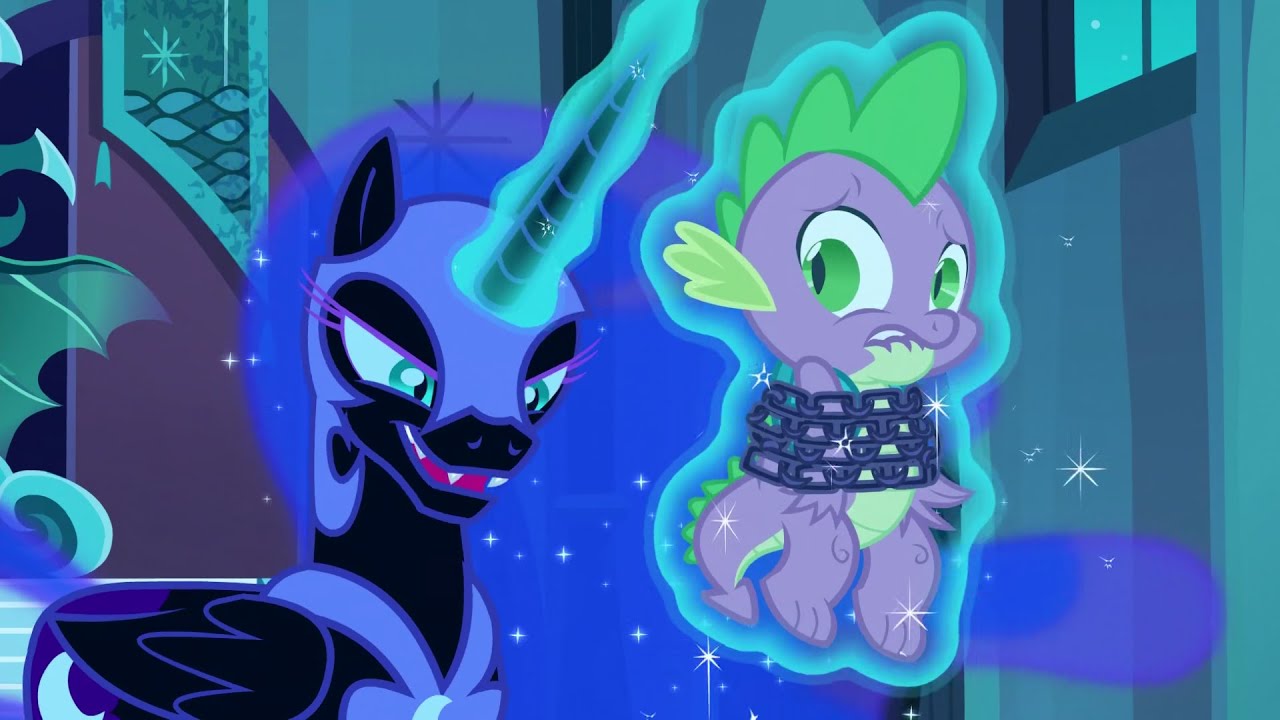 Spike Gets Chained By Nightmare Moon - My Little Pony Friendship Is Magic
