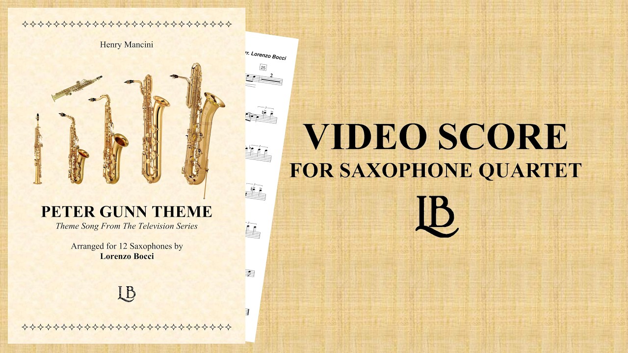 Peter Gunn Theme (Henry Mancini) -  arranged by Lorenzo Bocci - for 12 Saxophones