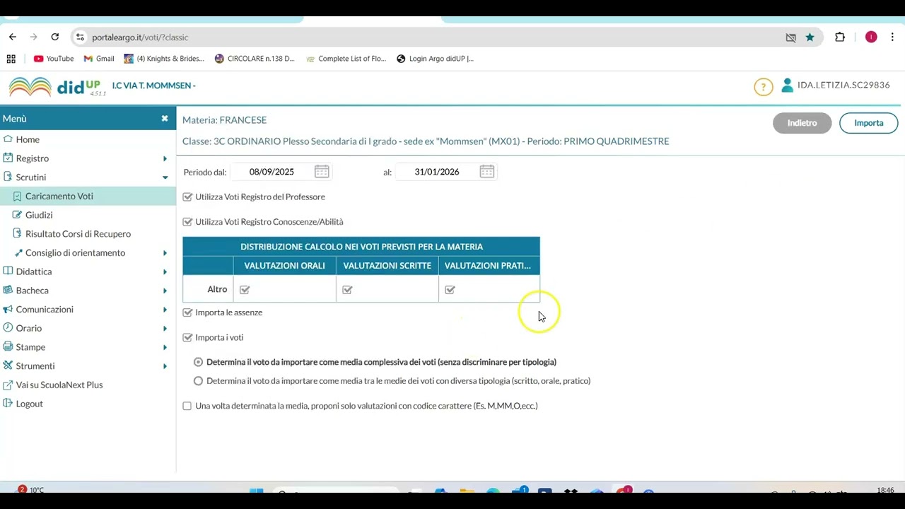 Argo. Scrutini secondaria. Caricamento voti, e compilazione giudizi