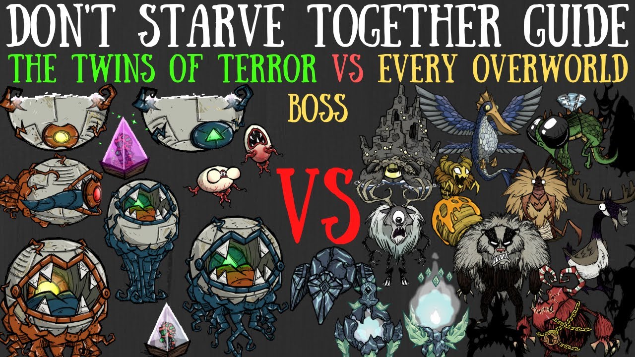 The Twins Of Terror VS Every Boss - Don't Starve Together Guide [Terraria Crossover]