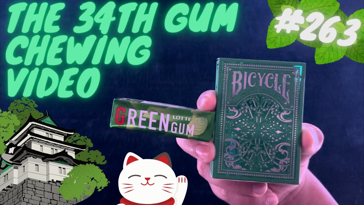 ASMR Gum Chewing, Mouth Sounds, Soft Spoken Whispers ~ Solitaire #263: Minty Fresh Japanese Gum