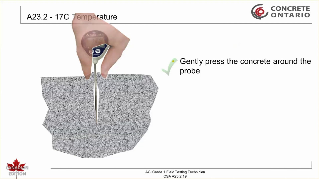 CSA A23.2-19-17C - Temperature of freshly mixed hydraulic cement concrete