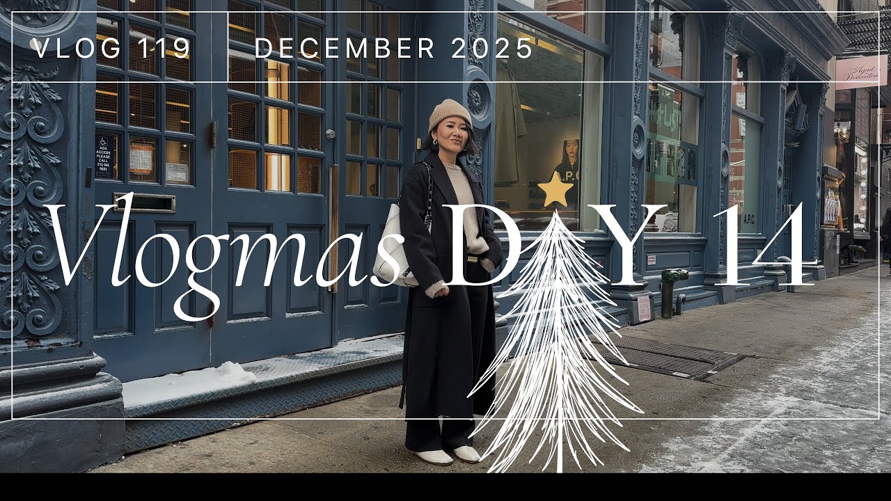 VLOGMAS, День 14 — первый снег, елка в Рокфеллер-центре 2025, праздничный поезд, любимые средства...