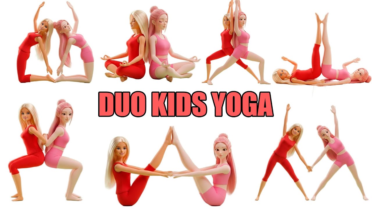 Duo Kids Yoga Poses with Barbie & Mira | Yoga x KPop Demon Hunters x Barbie
