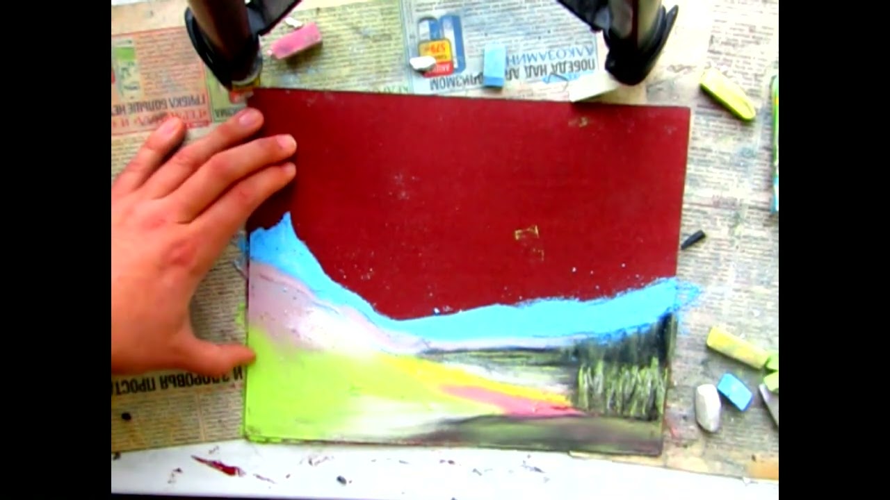 soft pastel chalk on emerypaper sandpaper - landscape Alyonin художник Александр Алёнин