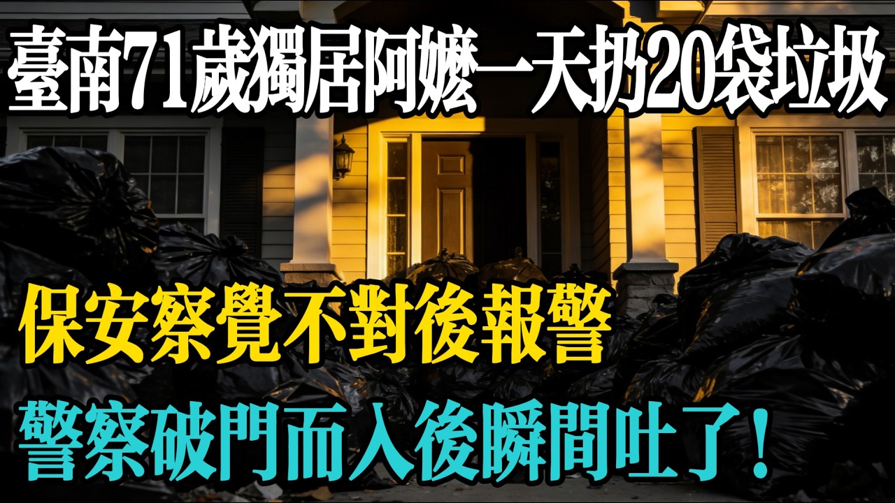 台南豪宅71岁独居阿嬷一天丢20袋垃圾，保全感知后报警，警察破门而入后瞬间吐了！#民間故事#故事信箱