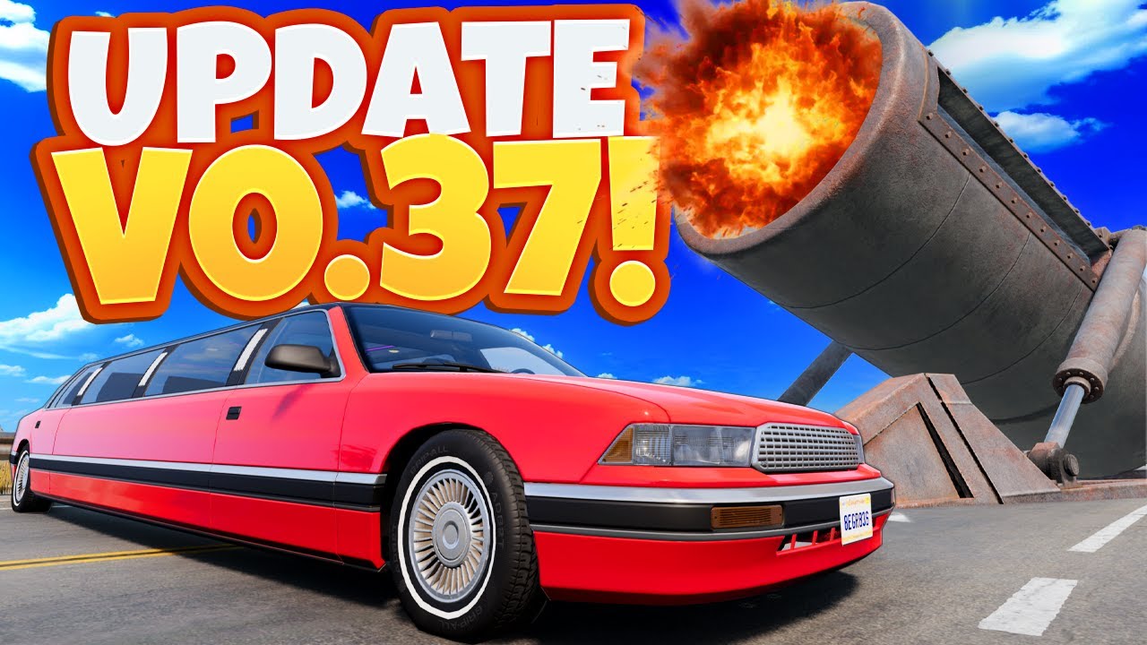 I Launched the NEW Limo Out of a GIANT CANNON in BeamNG Drive v0.37 Update!