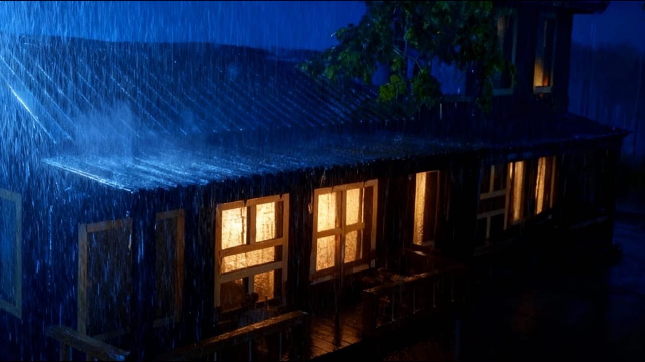 Thunderstorm in Forest Cabin – Rain & Lightning for Sleeping