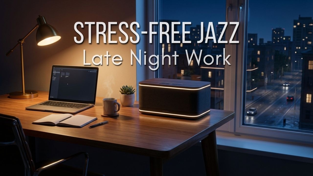 Jazz for Stress-Free Late Night Work | Calm Office Ambience & Focus