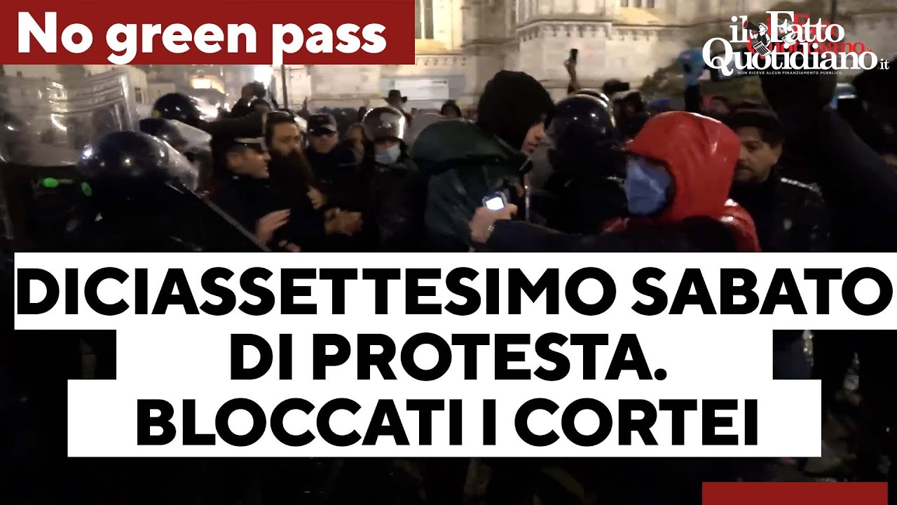 Milano, 17esima settimana di protesta No green pass: bloccato il corteo