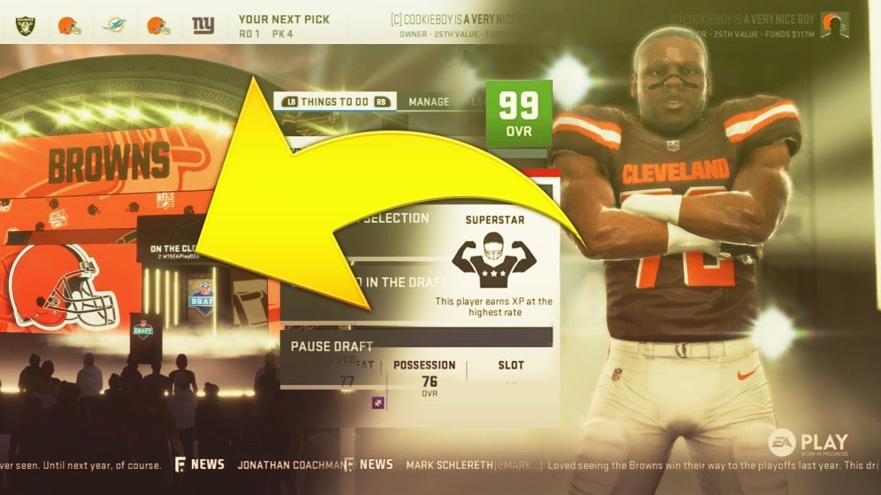 2019 NFL Draft in Madden 19 Connected Franchise