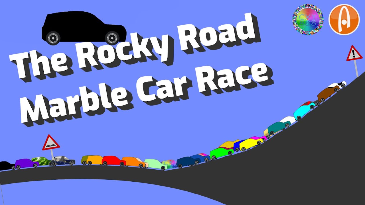 The Rocky Road Marble Car Race - car race in Algodoo