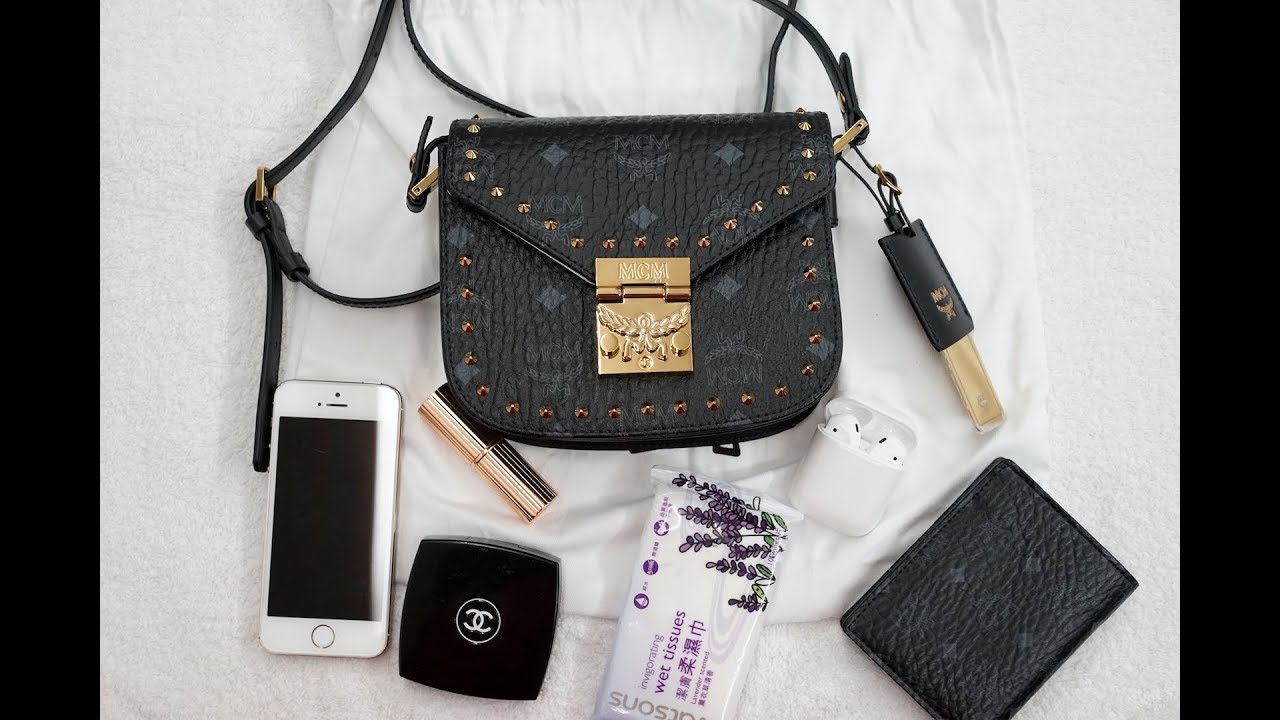 MCM PATRICIA SHOULDER BAG IN STUDDED OUTLINE